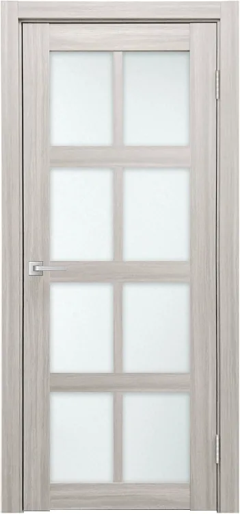 Межкомнатная дверь Легенда К-8 тон Белая лиственница Остекление Сатинат белое