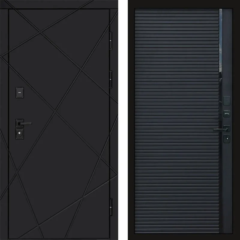 Дверь Термо-Доор Лучи black(черная фуринтура) (квартира) DIS007543