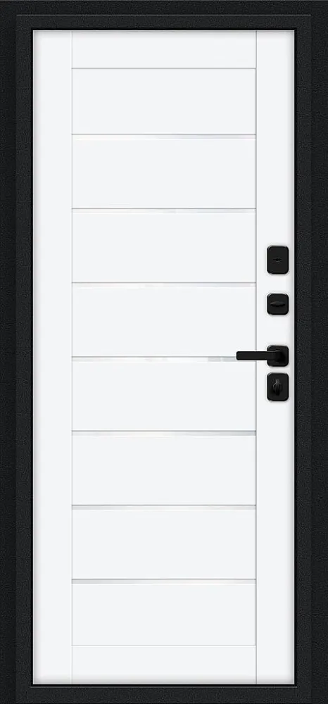 Товар Дверь Thermo Техно Д2/SBlack Букле черное/White Silk BR6220